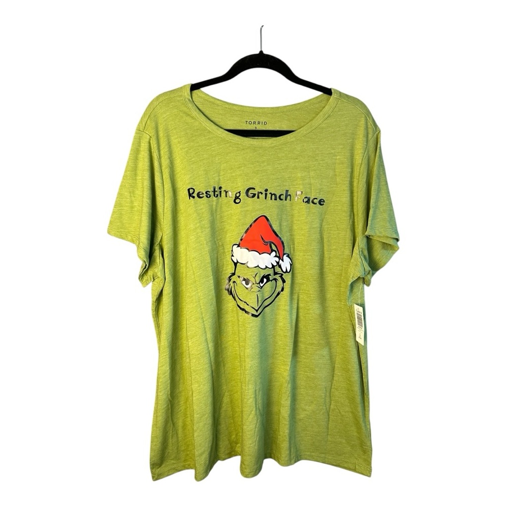 Torrid Resting Grinch Faces Lime Green Classic Fit T-Shirt - Picture 2 of 9